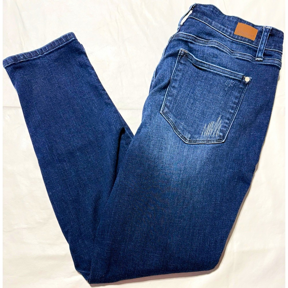 Judy Blue Boyfriend Fit Jeans Womens Plus Dark Wash Blue Denim Distressed